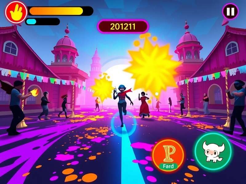 Holi Glow Run character customization options